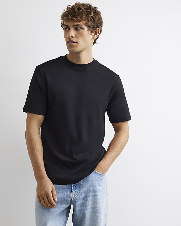 Black Slim Fit Cotton T-Shirt