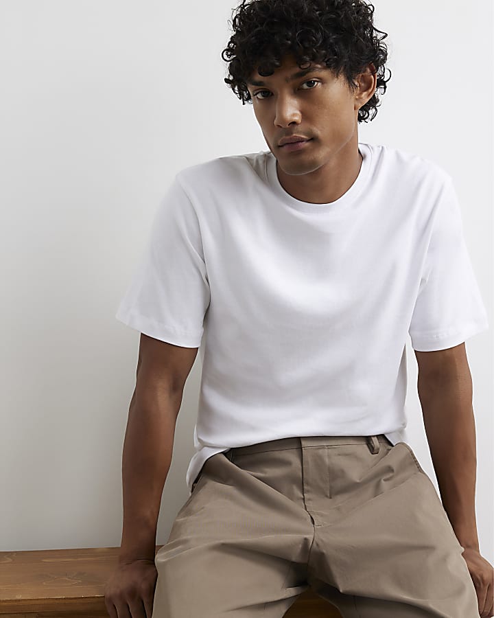 White Slim Fit Cotton T-Shirt