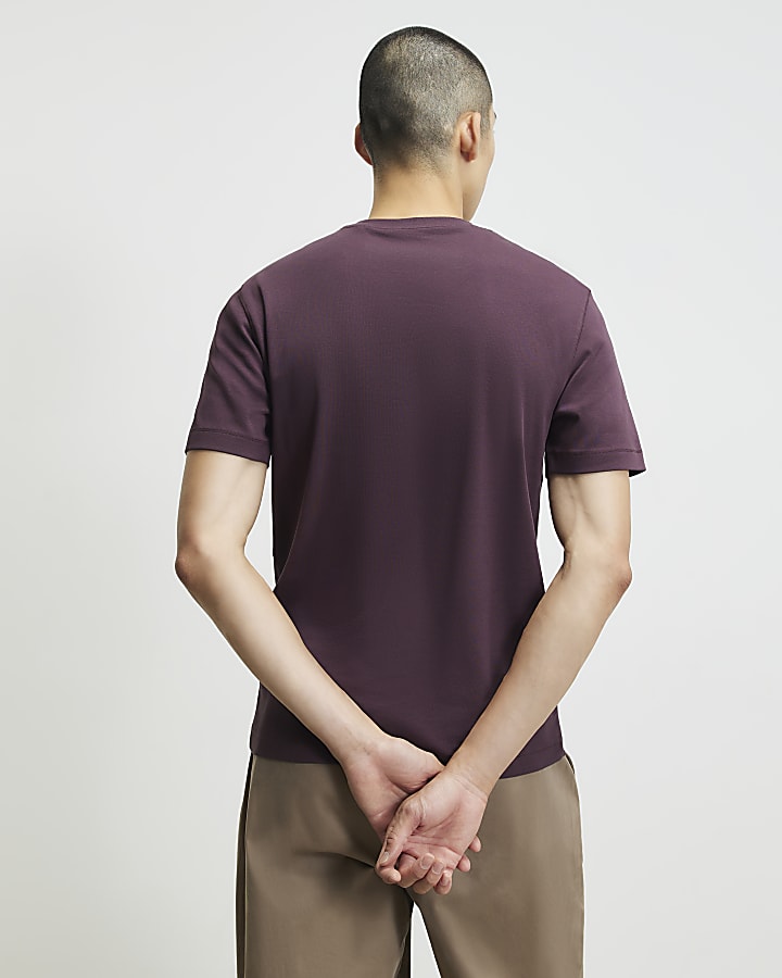 Burgundy Slim Fit Cotton T-Shirt