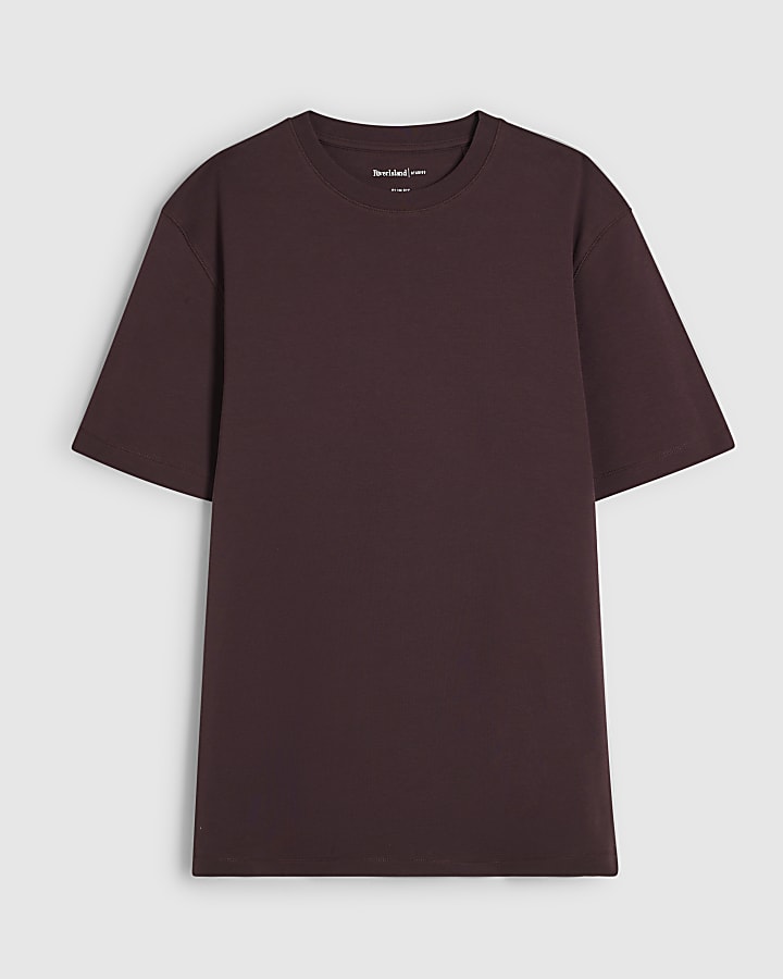 Burgundy Slim Fit Cotton T-Shirt