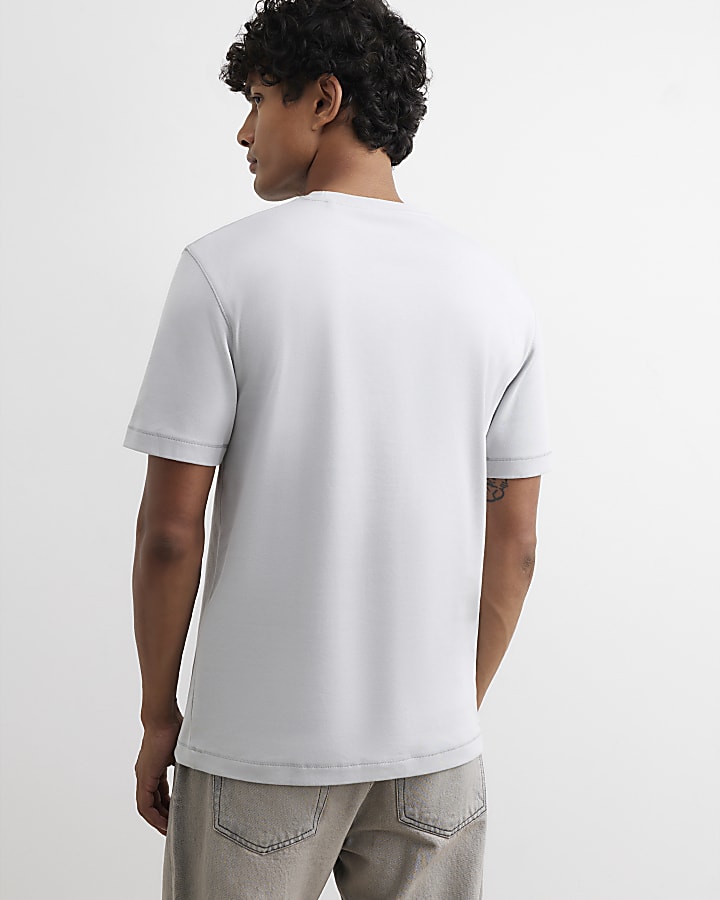 Grey Slim Fit Cotton T-Shirt