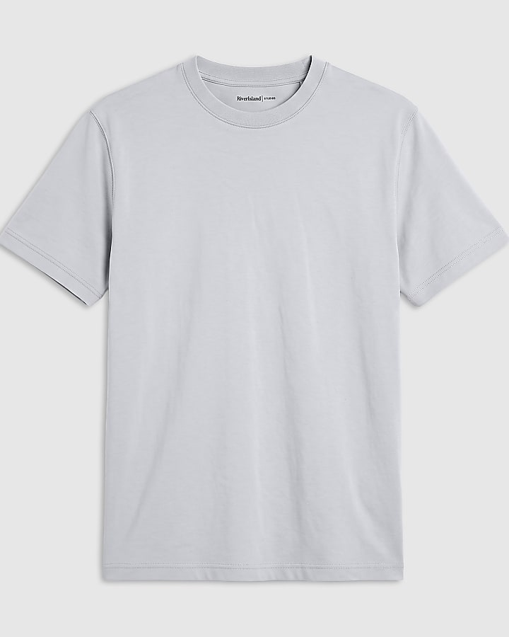 Grey Slim Fit Cotton T-Shirt