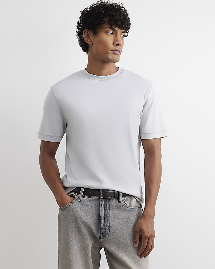 Grey Slim Fit Cotton T-Shirt