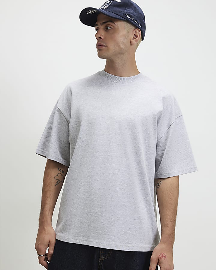 Grey Oversized Fit Cotton Heavyweight T-Shirt
