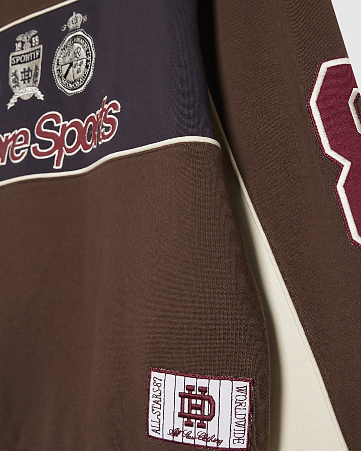 Brown Cotton Honore Sports Sweathshirt