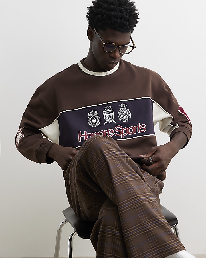 Brown Cotton Honore Sports Sweathshirt