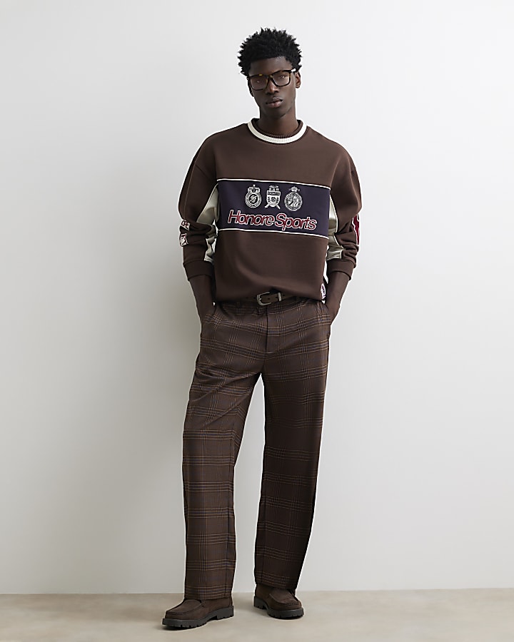 Brown Cotton Honore Sports Sweathshirt
