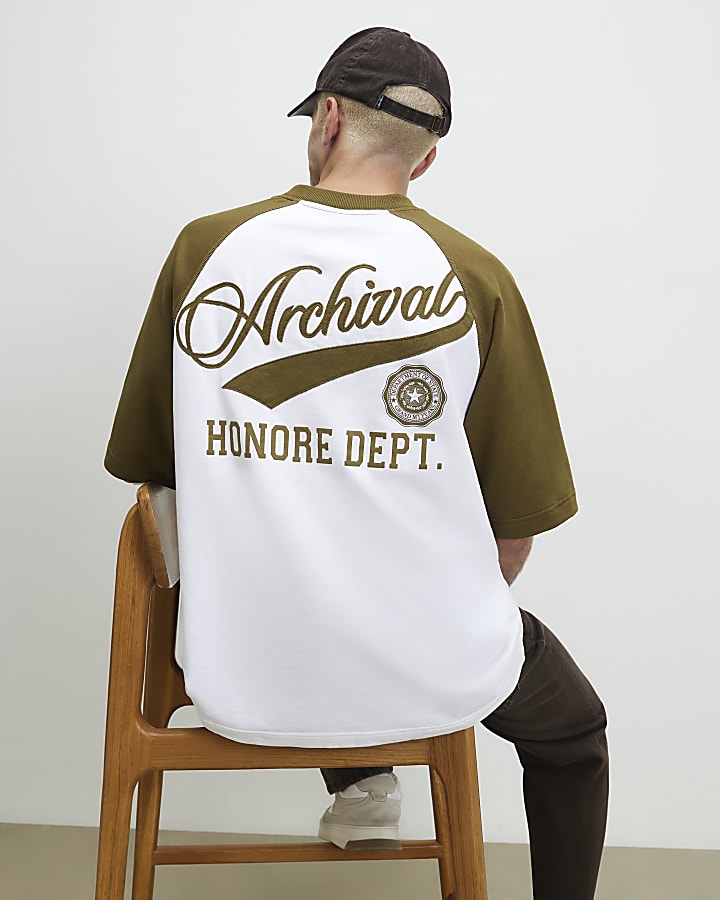 Cream Oversized Fit Cotton Archival T-shirt