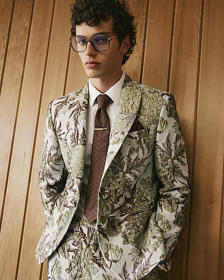 Brown Twisted Tailor RI Monogram Tie Set