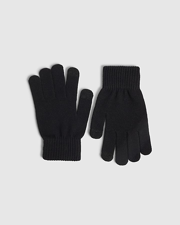 Black Knitted Gloves