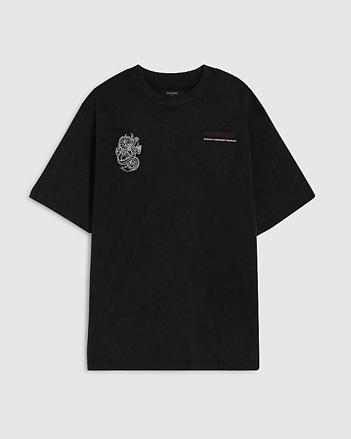 Black Cotton Kaminari Dragon T-Shirt