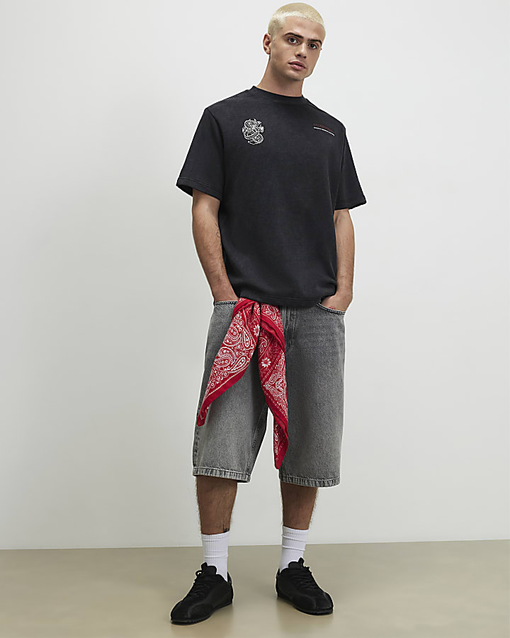 Black Cotton Kaminari Dragon T-Shirt