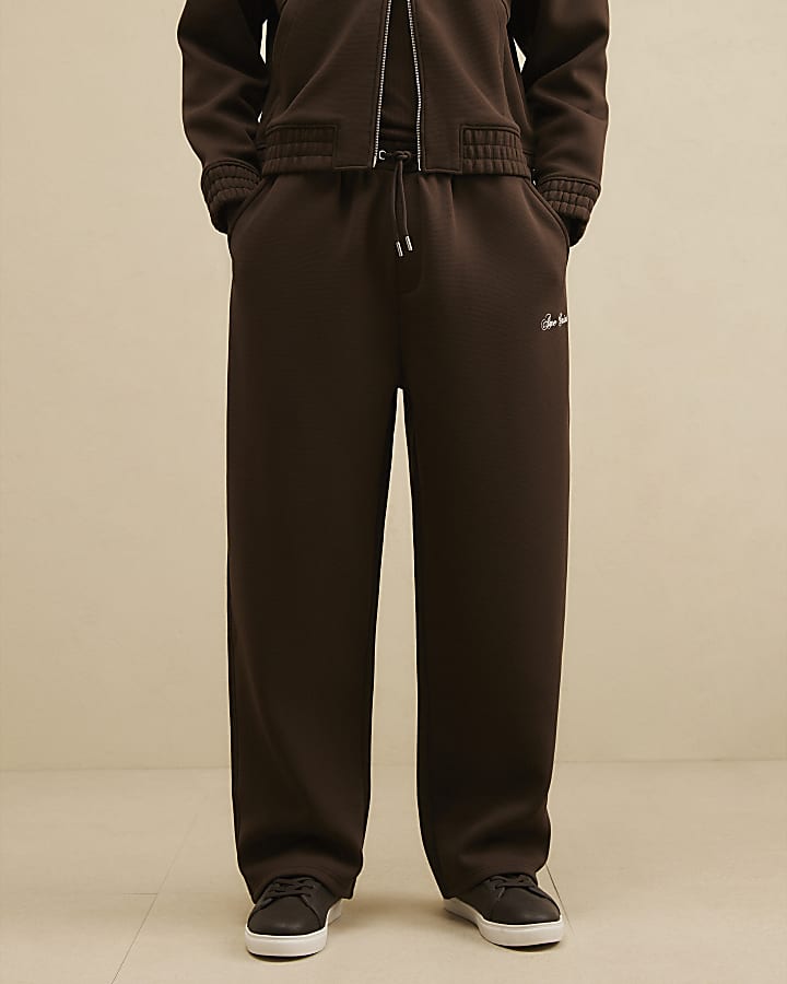 Brown Cotton Ame Saint Wide Leg Joggers