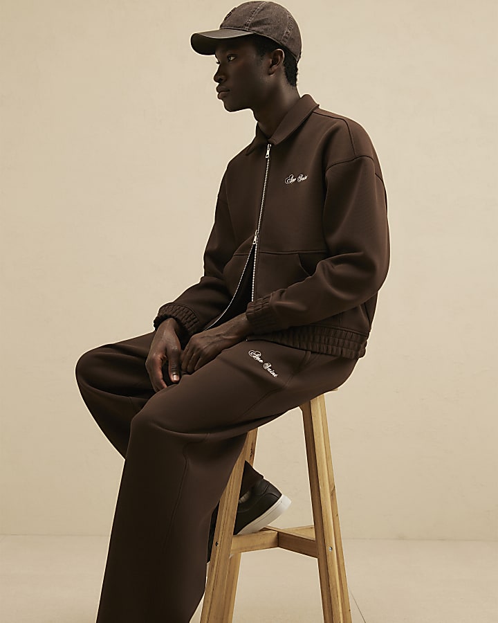 Brown Cotton Ame Saint Wide Leg Joggers