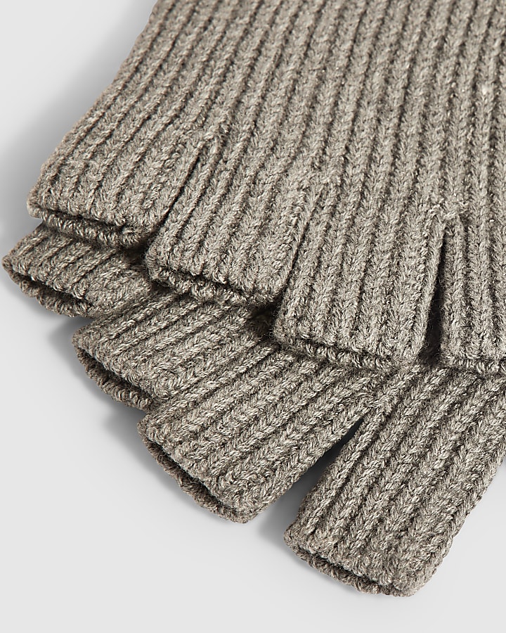 Grey Fingerless Gloves