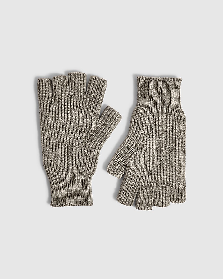 Grey Fingerless Gloves