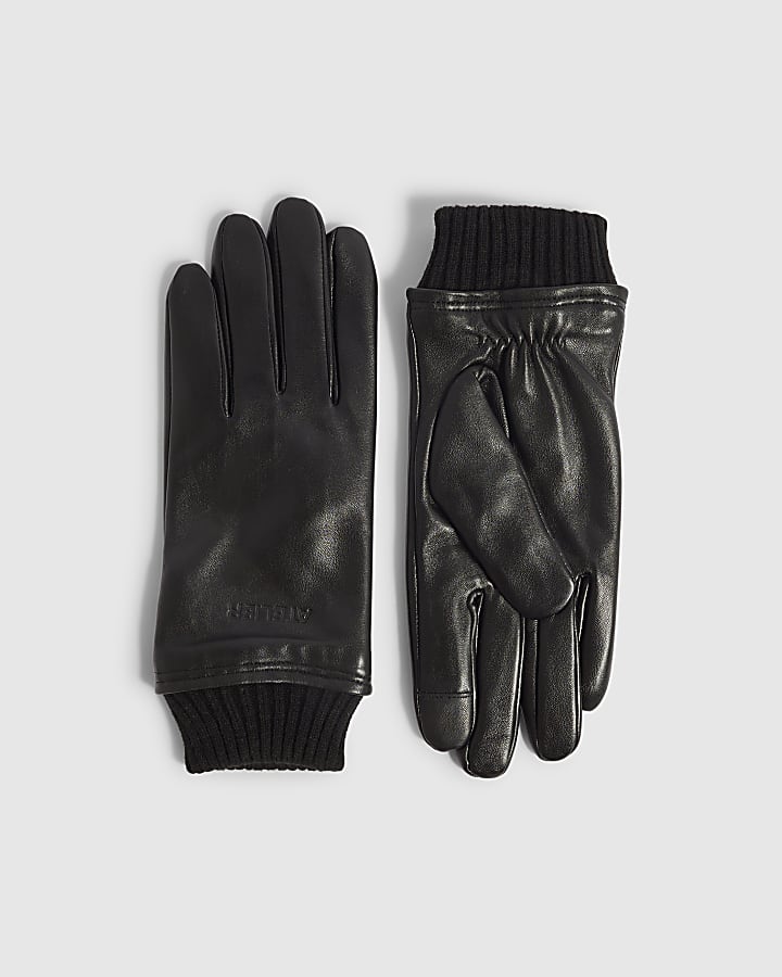 Black Leather Gloves