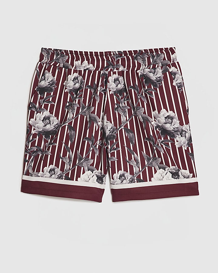 Red Floral Shorts