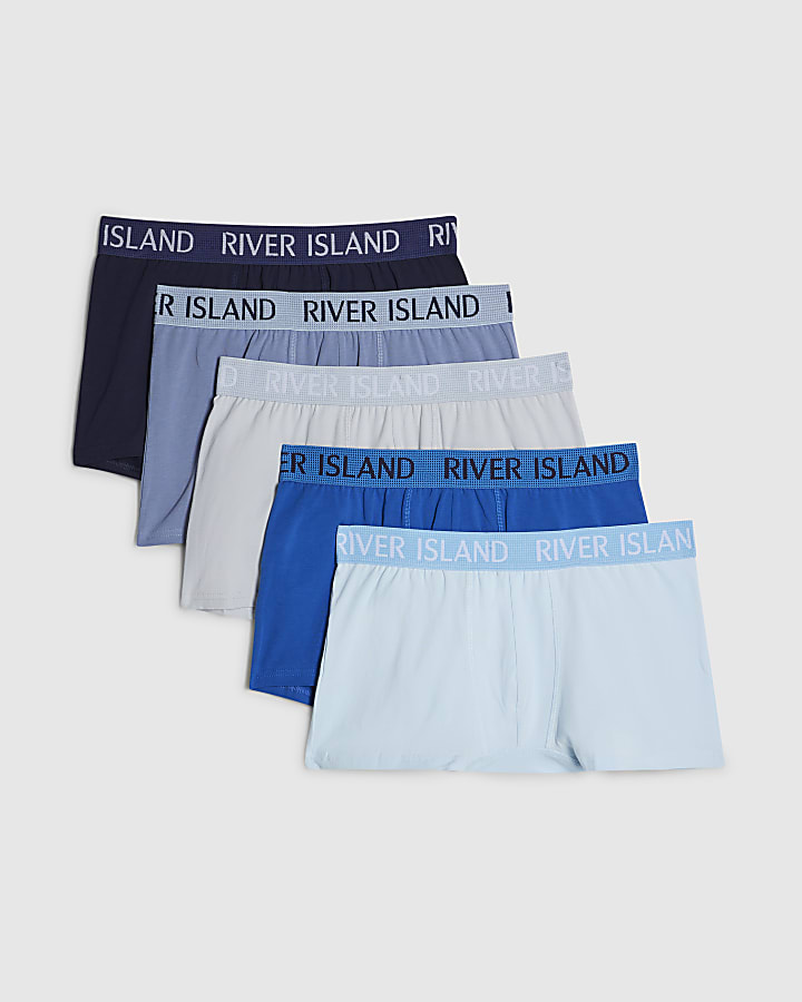 Blue Shifting Dot Waistband Pack Of 5 Trunks