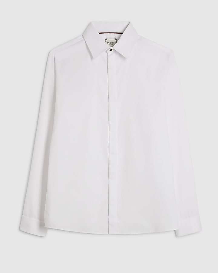 White Twisted Tailor Long Sleeve Shirt