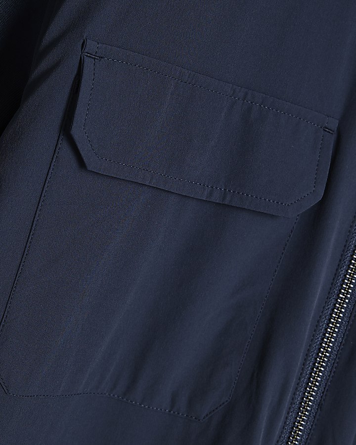 Navy Funnel Neck Hybrid Jacket