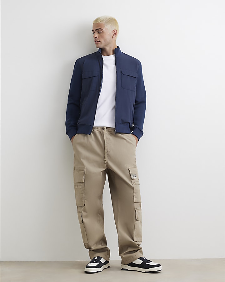 Navy Funnel Neck Hybrid Jacket