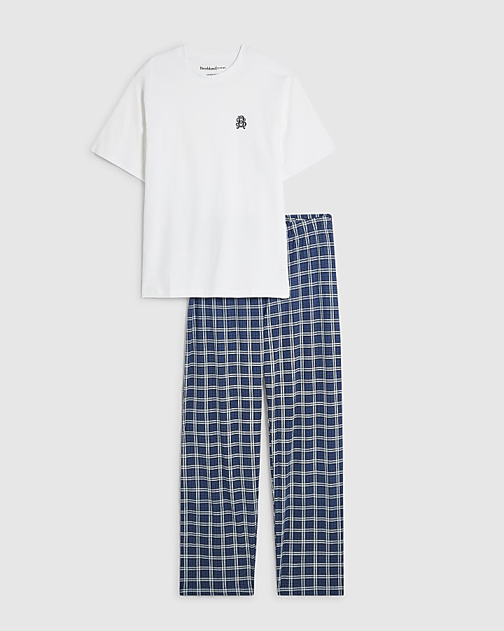 Navy Check Loungewear Set