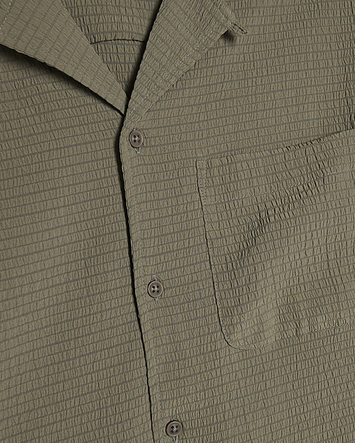 Green Short Sleeve Regular Fit Seersucker Set