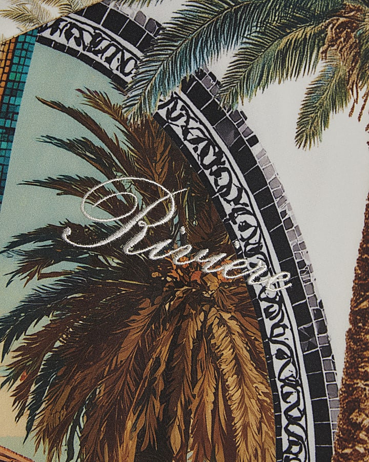 Green Palm Tree Print Shirt & Short Set