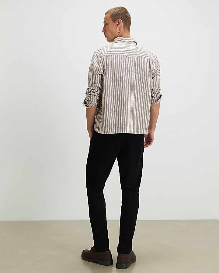 Black Skinny Fit Chino Trousers