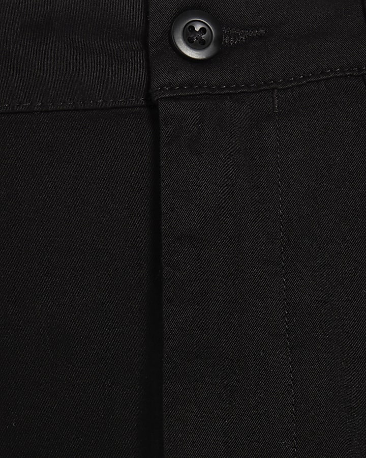 Black Skinny Fit Chino Trousers