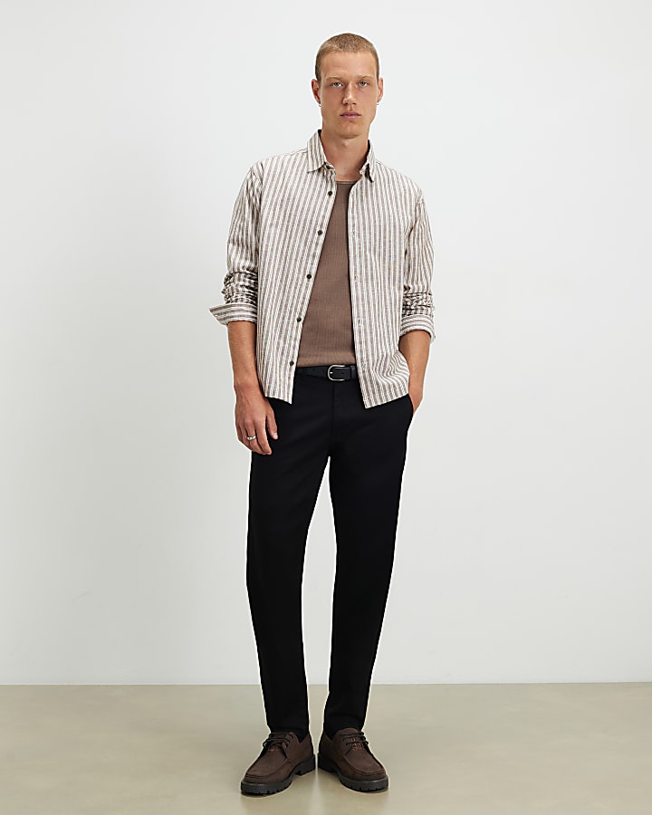 Black Skinny Fit Chino Trousers