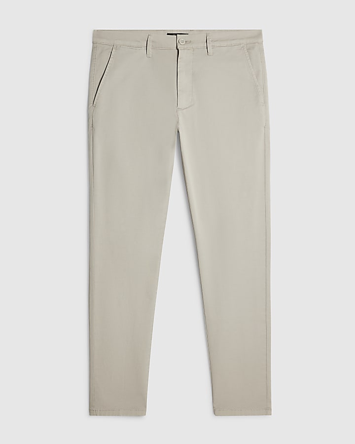 Grey Skinny Fit Chino Trousers