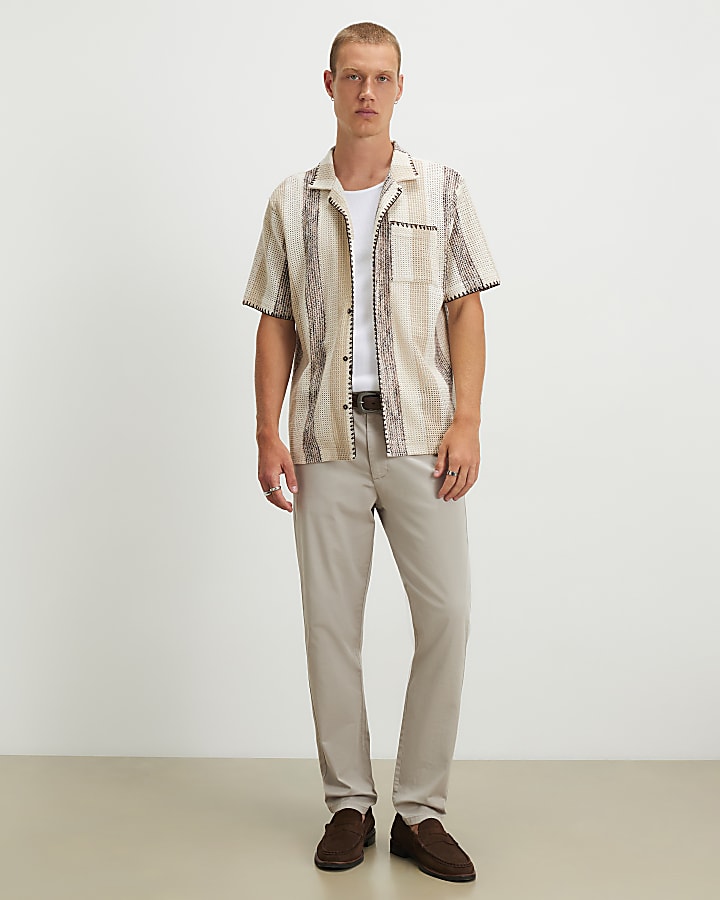 Grey Skinny Fit Chino Trousers