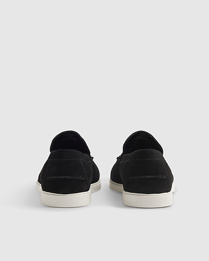 Black Suede Deconstructed Loafers