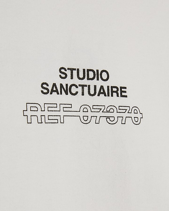 White Oversized Fit Sanctuaire T-Shirt