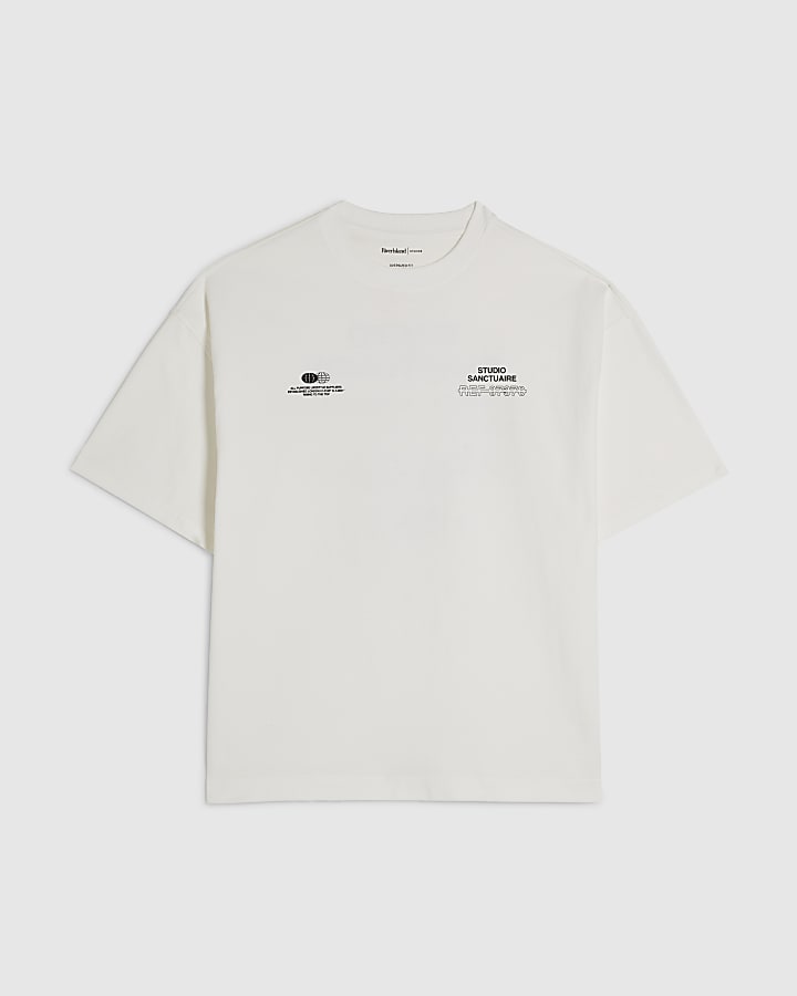 White Oversized Fit Sanctuaire T-Shirt