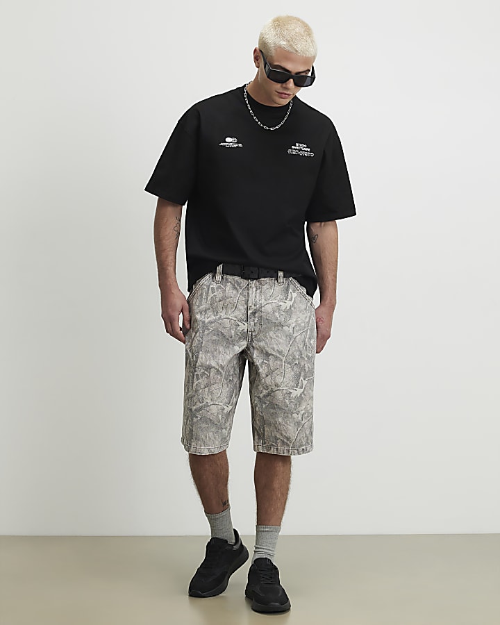 Black Oversized Fit Sanctuaire Blanc T-Shirt