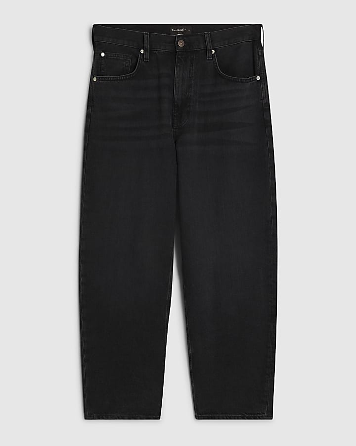 Black Barrel Leg Jeans