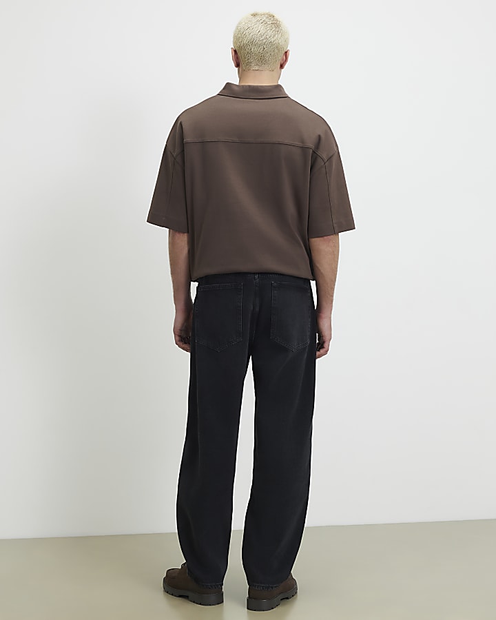Black Barrel Leg Jeans