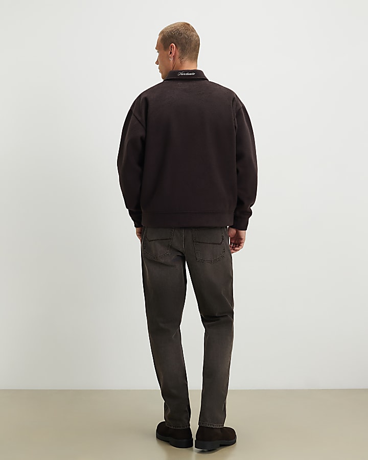 Brown Straight Leg Jeans