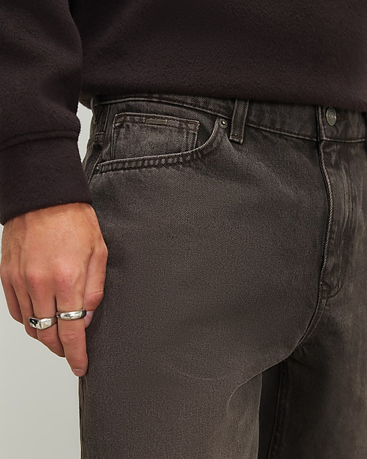 Brown Straight Leg Jeans