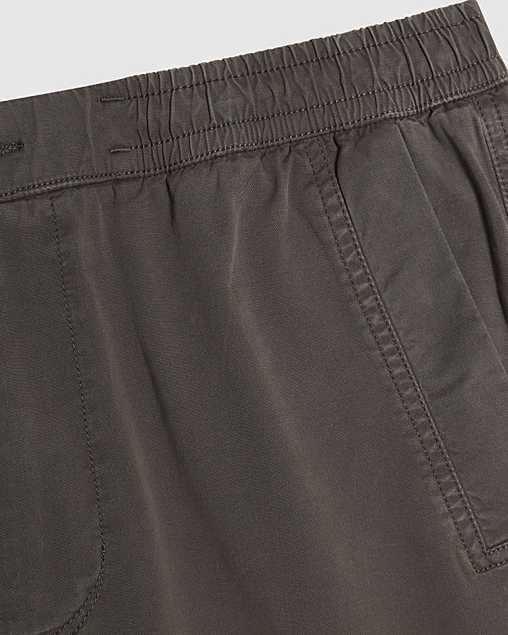 Grey Cotton Blend Pull On Trousers