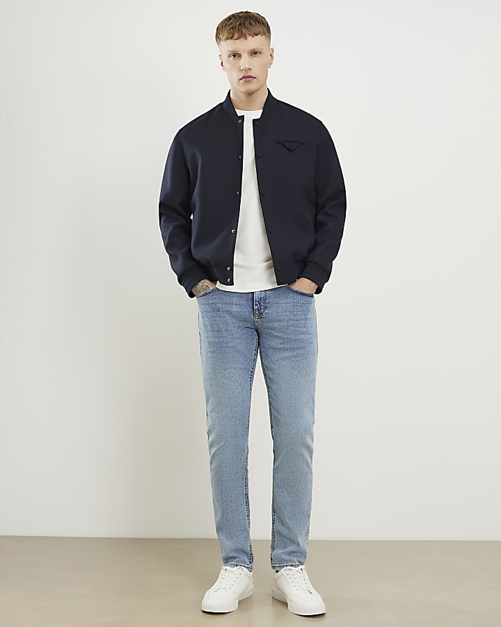 Blue Slim Fit Mid Wash Jeans
