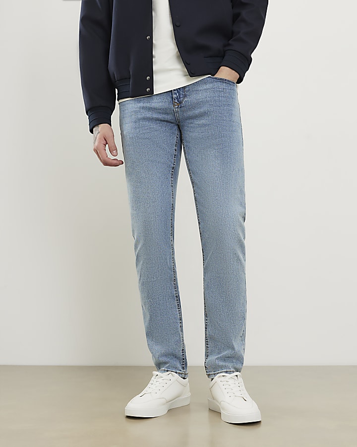 Blue Slim Fit Mid Wash Jeans