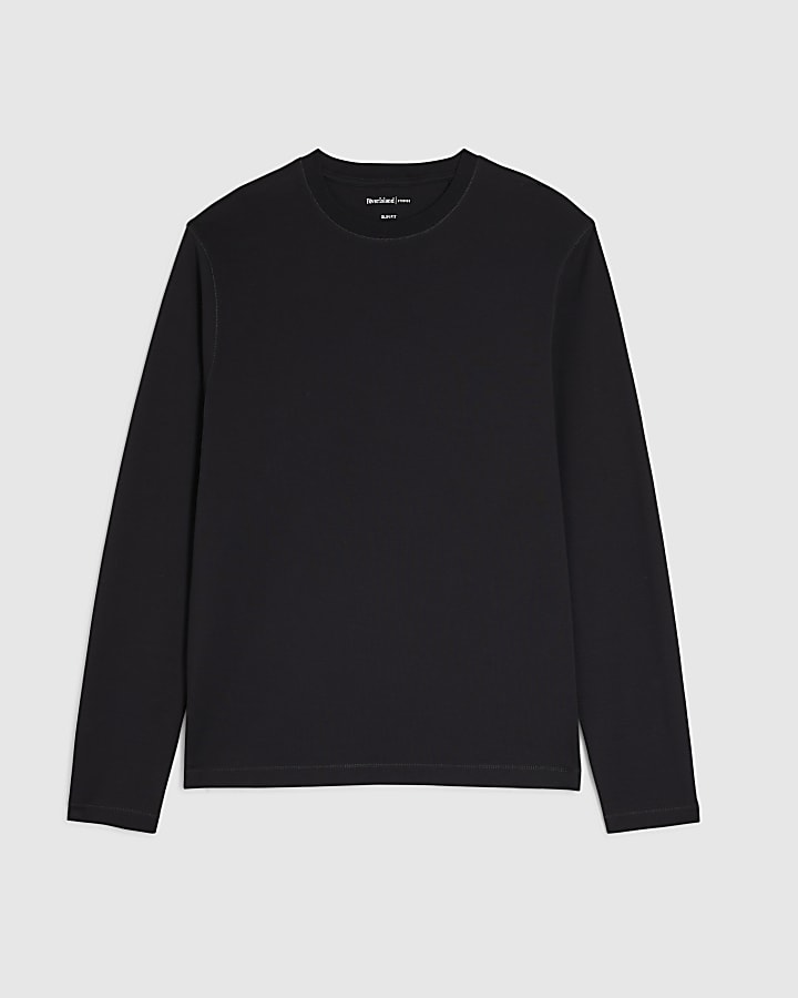 Black Slim Fit Cotton T-Shirt