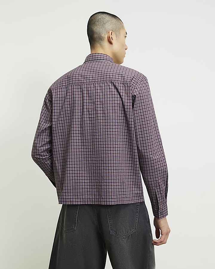 Red Boxy Fit Sanctuaire Check Shirt