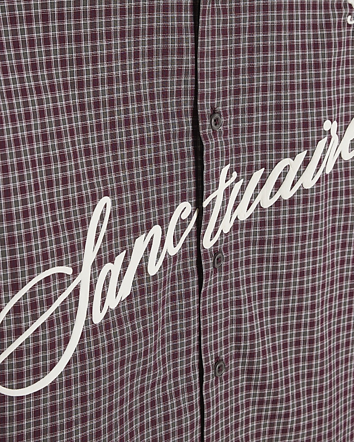 Red Boxy Fit Sanctuaire Check Shirt
