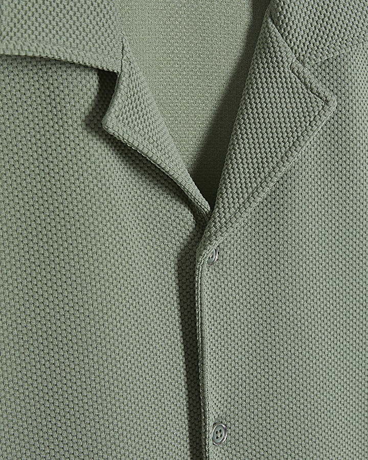 Green Regular Fit Textured Shirt
