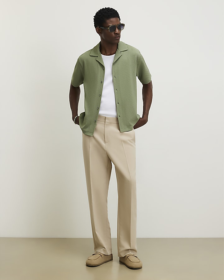 Green Regular Fit Textured Shirt
